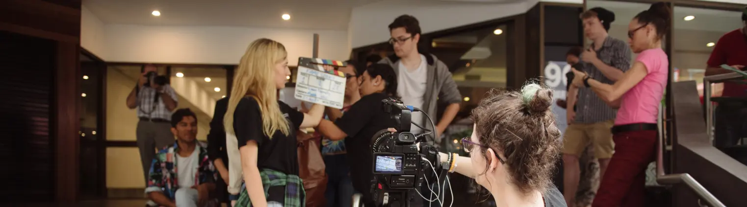 Film students working